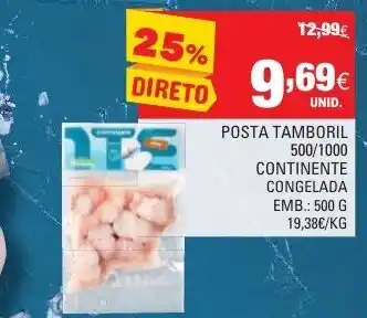 Continente Posta Tamboril 500/1000 Continente Congelada 500g promoção