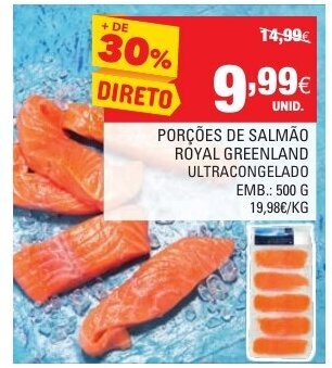 Continente Porções de Salmão Royal Greenland 500g promoção