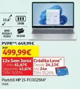 Auchan Portátil HP 15-FC0025NP promoção