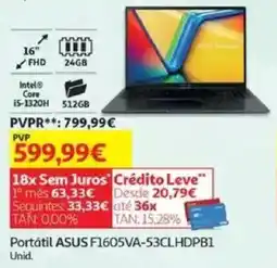 Auchan Portátil ASUS F1605VA-53CLHDPB1 Unid. promoção