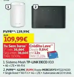 Auchan Sistema Mesh TP-LINK DECO X10 ⚫4G+LTE⚫ Wi-Fi6 promoção