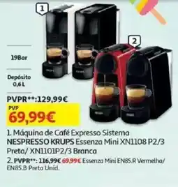 Auchan Máquina de Café Expresso Sistema NESPRESSO KRUPS promoção