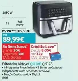 Auchan Fritadeira Airfryer QILIVE Q.5178 promoção