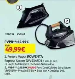 Auchan Ferro a Vapor ROWENTA promoção