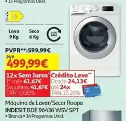 Auchan Máquina de Lavar/Secar Roupa INDESIT BDE 96436 WSV SPT promoção