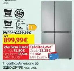 Auchan Frigorífico Americano LG GSBC40PYPE promoção