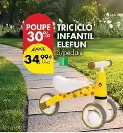 Pingo Doce Triciclo infantil elefun promoção