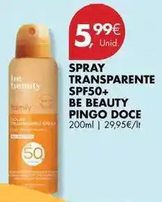 Pingo Doce Pingo doce - spray transparente spf50+ be beauty promoção