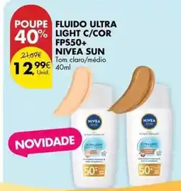 Pingo Doce Nivea - fluido ultra light c/cor fps50+ sun promoção