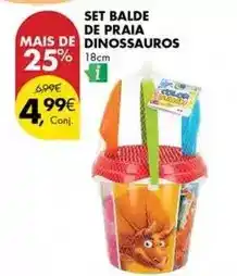 Pingo Doce Set balde de praia dinossauros promoção