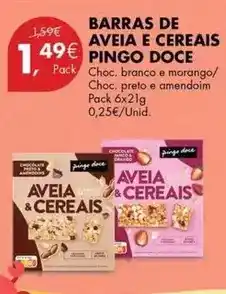 Pingo Doce Pingo doce - barras de aveia e cereais promoção
