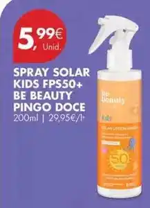 Pingo Doce Pingo doce - spray solar kids fps50+ be beauty promoção