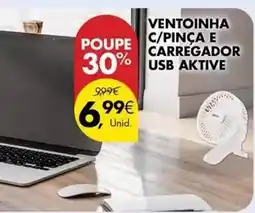 Pingo Doce Ventoinha c/pinça e carregador usb promoção