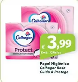 Roque Supermercados Papel Higiénico Colhogar Rosa Cuida & Protege promoção