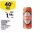 Continente Coral - cerveja c/ alcool promoção