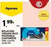 Continente Continente - bolachas creams pack poupanca promoção