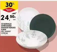 Continente Kasa - service embossed ramos verdes promoção