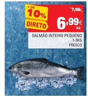 Continente Salmão Inteiro Pequeno 1-3kg promoção