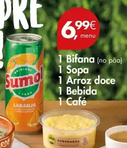 Pingo Doce Sopa 1 arroz doce 1 bebida 1 cafe promoção