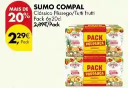 Pingo Doce Compal - clássico pêssego/tutti frutti promoção