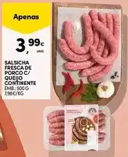 Continente Continente - salsicha fresca de porco c/ queijo promoção
