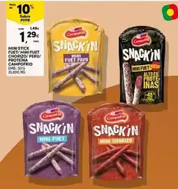 Continente Campofrio - mini stick fuet/mini fuet snack'in/spray/proteina promoção