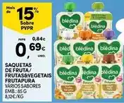 Continente Blédina - saquetas de fruta/ frutas&vegetais frutapura promoção