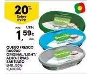 Continente Santiago - queijo fresco original/light/alho/ervas promoção
