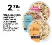 Continente Continente - pizza 4 queijos/haviana/carbonara promoção