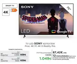 El Corte Inglés TV LED SONY KD75X75W promoção