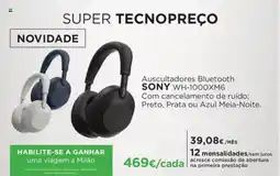 El Corte Inglés Auscultadores Bluetooth SONY WH-1000XM6 promoção