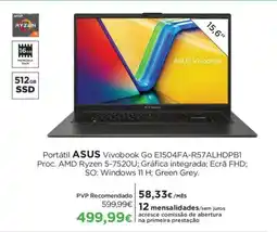 El Corte Inglés Portátil ASUS Vivobook Go E1504FA-R57ALHDPB1 promoção
