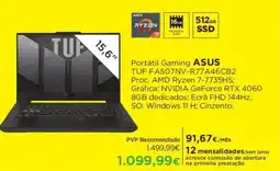 El Corte Inglés Portátil Gaming ASUS TUF FA507NV-R77A46CB2 promoção