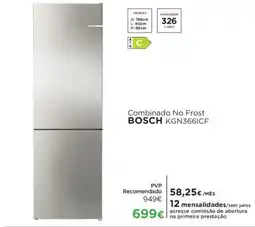 El Corte Inglés Combinado No Frost BOSCH KGN3661CF promoção