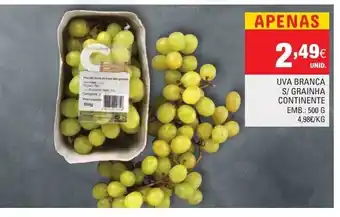 Continente Uva Branca S/ Grainha Continente 500g promoção
