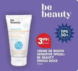 Pingo Doce Be beauty - creme de rosto sensitive fps50+ promoção