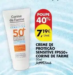 Pingo Doce Corine de farme - creme de proteção sensitive fps50+ promoção