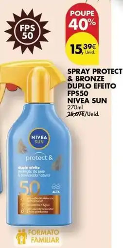 Pingo Doce Nivea sun - spray protect & bronze duplo efficio fps50 promoção