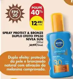Pingo Doce Nivea - spray protect & bronze duplo effito fps30 sun promoção