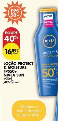 Pingo Doce Nivea - locao protect & moisture fps50+ sun promoção