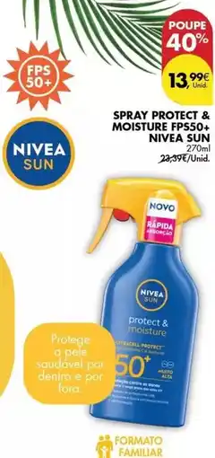 Pingo Doce Nivea sun - spray protect & moisture fps50+ promoção