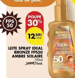 Pingo Doce Garnier - leite spray ideal bronze fps50 ambre solaire promoção
