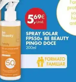 Pingo Doce Pingo doce - spray solar fps50+ be beauty promoção