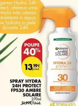 Pingo Doce Ambre solaire - spray hydra 24h protect fps30 ambre promoção