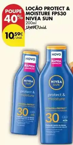 Pingo Doce Nivea - locao protect & moisture fps30 sun promoção