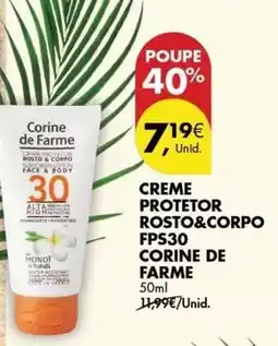 Pingo Doce Corine de farme - creme protetor rosto&corpo fps30 promoção