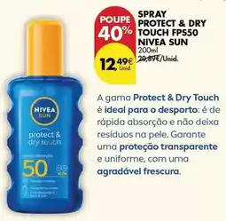 Pingo Doce Nivea - spray protect & dry touch fps50 promoção
