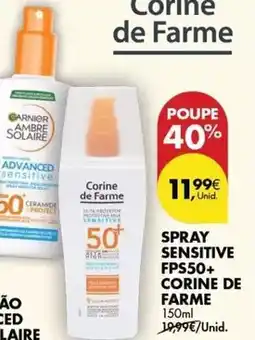 Pingo Doce Corine de farme - spray sensitive fps50+ promoção