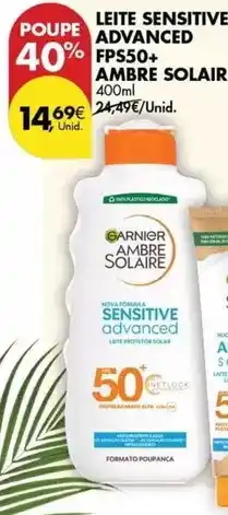 Pingo Doce Ambre solaire - leite sensitive advanced fps50+ promoção