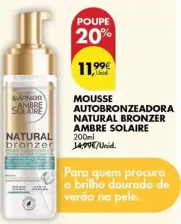 Pingo Doce Ambre solaire - mousse autobronzeadora natural bronzer promoção